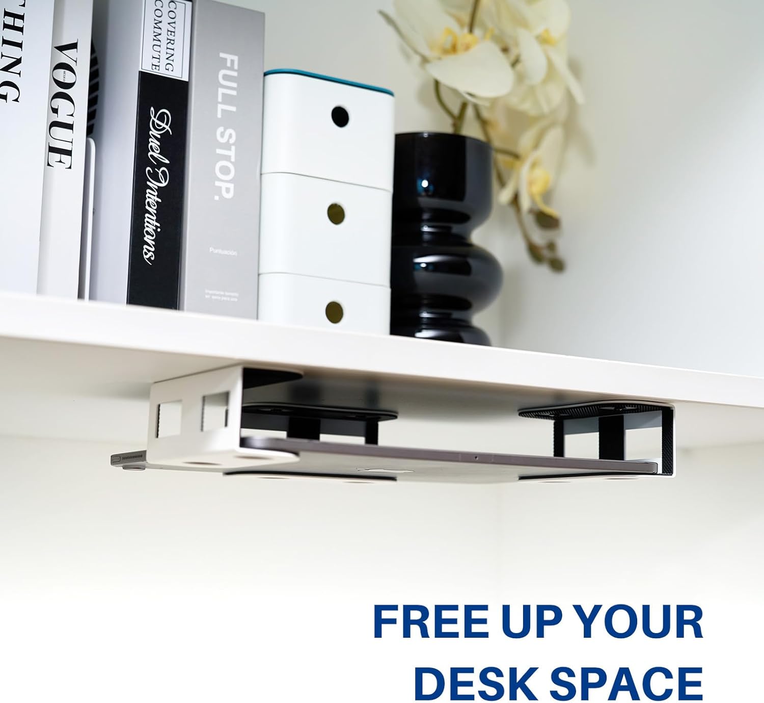 Metal Under Desk Laptop Storage Mount Thickness Holder For Laptop Mini MacBook Router Keyboard With 1
