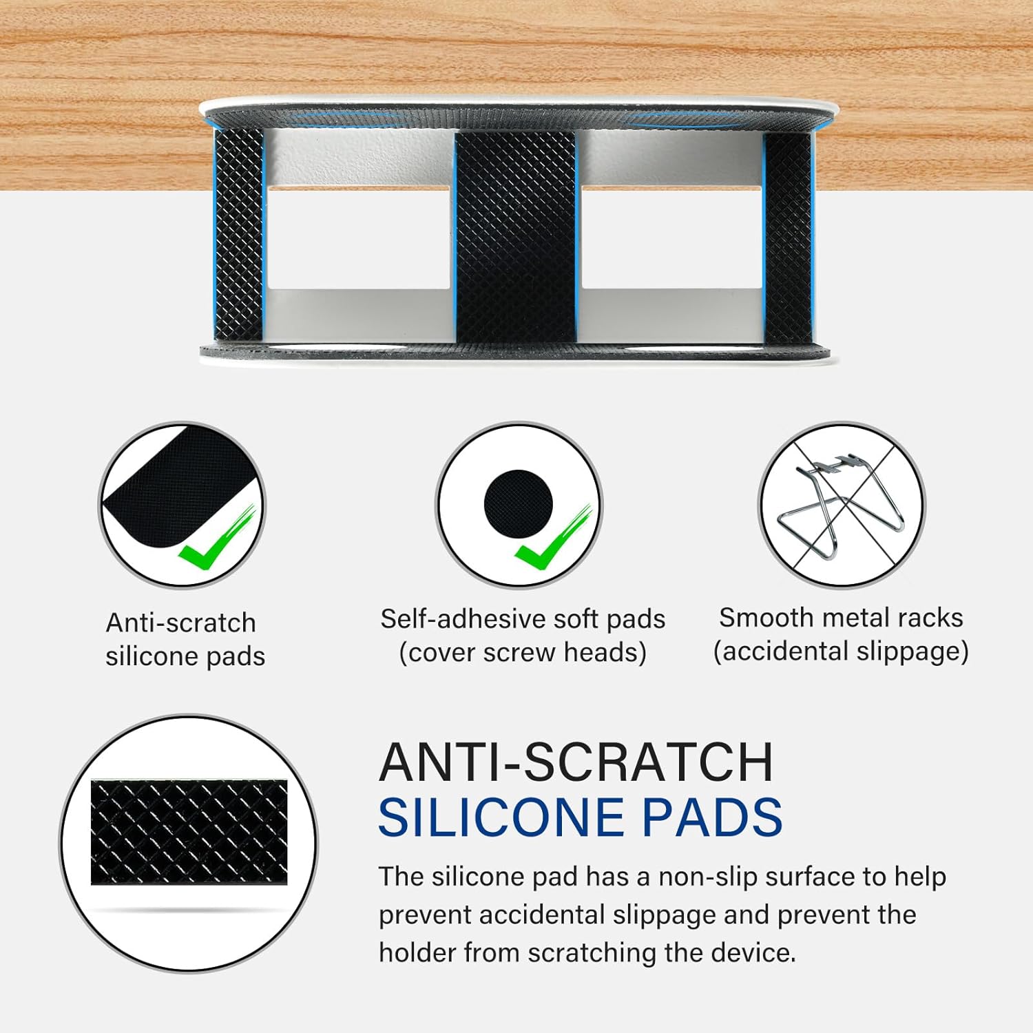 Metal Under Desk Laptop Storage Mount Thickness Holder For Laptop Mini MacBook Router Keyboard With 4