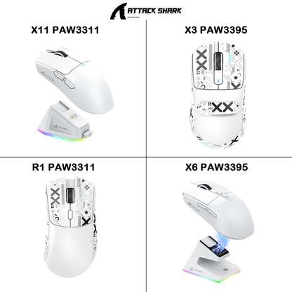 Lightweight Ergonomic Gaming Mouse, Attack Shark RGB Wireless, Bluetooth Tri Mode Connectivity for VALORANT and FPS