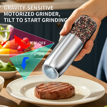 Electric Salt And Pepper Grinder Set New Upgraded Larger Capacity Automatic Pepper Mill With LED Li 1