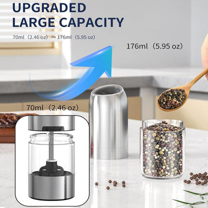 Electric Salt And Pepper Grinder Set New Upgraded Larger Capacity Automatic Pepper Mill With LED Li 3