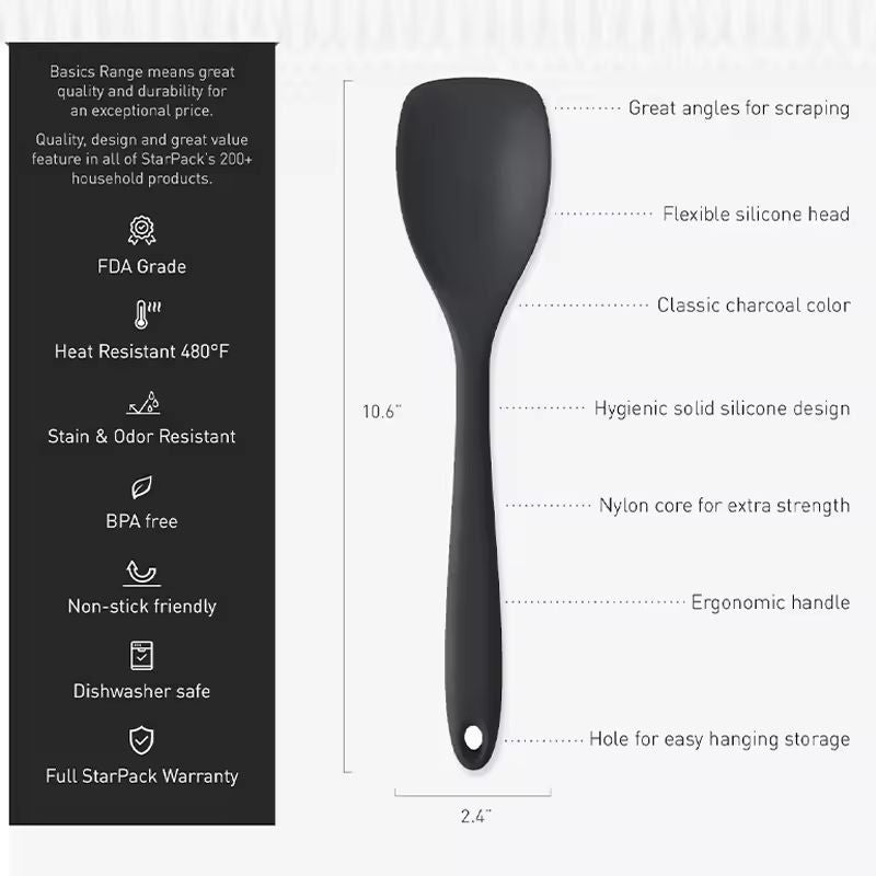 Premium HeatResistant Silicone Spoon Spatula  Flexible Nonstick Baking  Cooking Tool 5