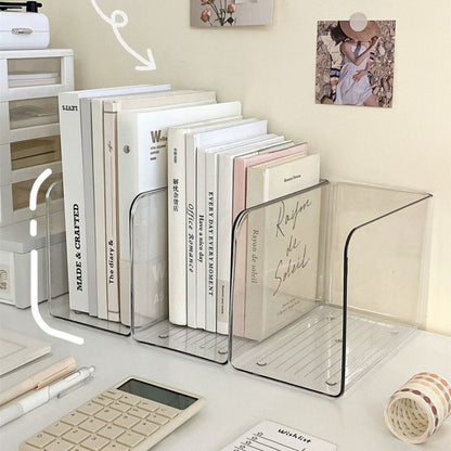 Transparent Book Stand Acrylic Book Folder U Shaped Desk Storage Rack Simple Free Combination Home  1