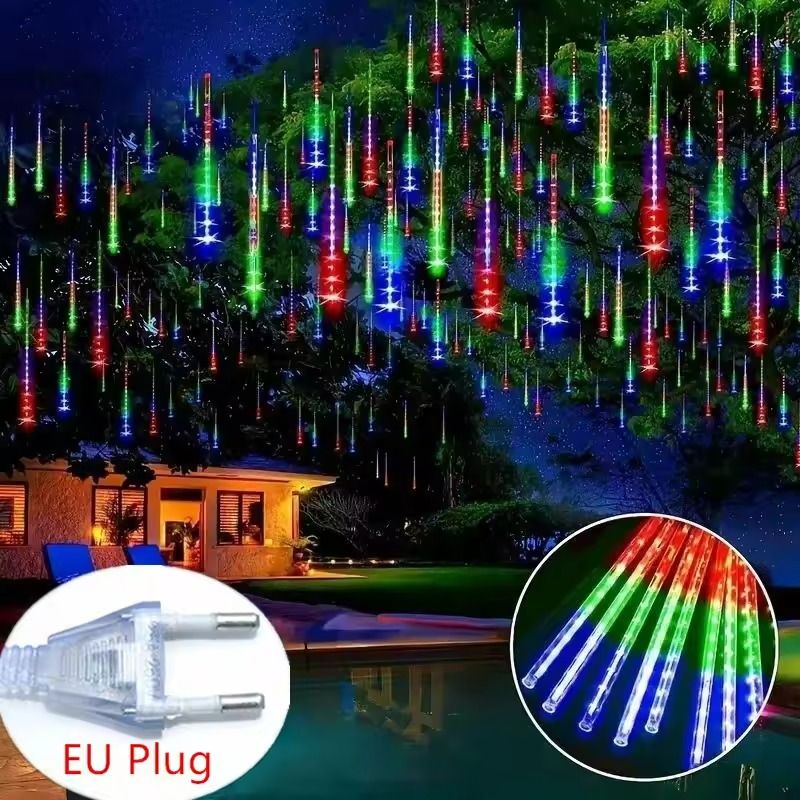 Meteor Rain LED Tube Lights 8Tube Cascading Christmas Light For Outdoor Decor 10