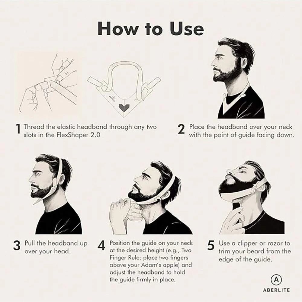 Neckline Shaving Template Beard Shaper Grooming Guide For Men 2