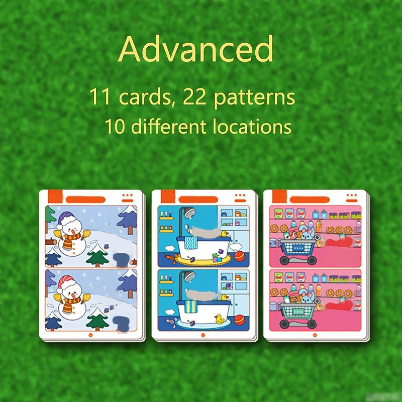 Reusable Wiping Paper Game Attention Training Activity Educational Fault Finding Learning Tool For  4