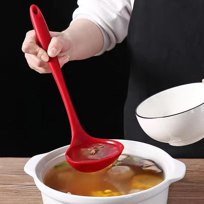 Silicone FlexHandle Ladle  HeatResistant NonStick Soup  Sauce Spoon 1