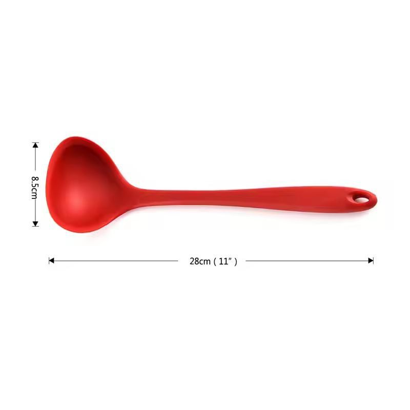 Silicone FlexHandle Ladle  HeatResistant NonStick Soup  Sauce Spoon 5