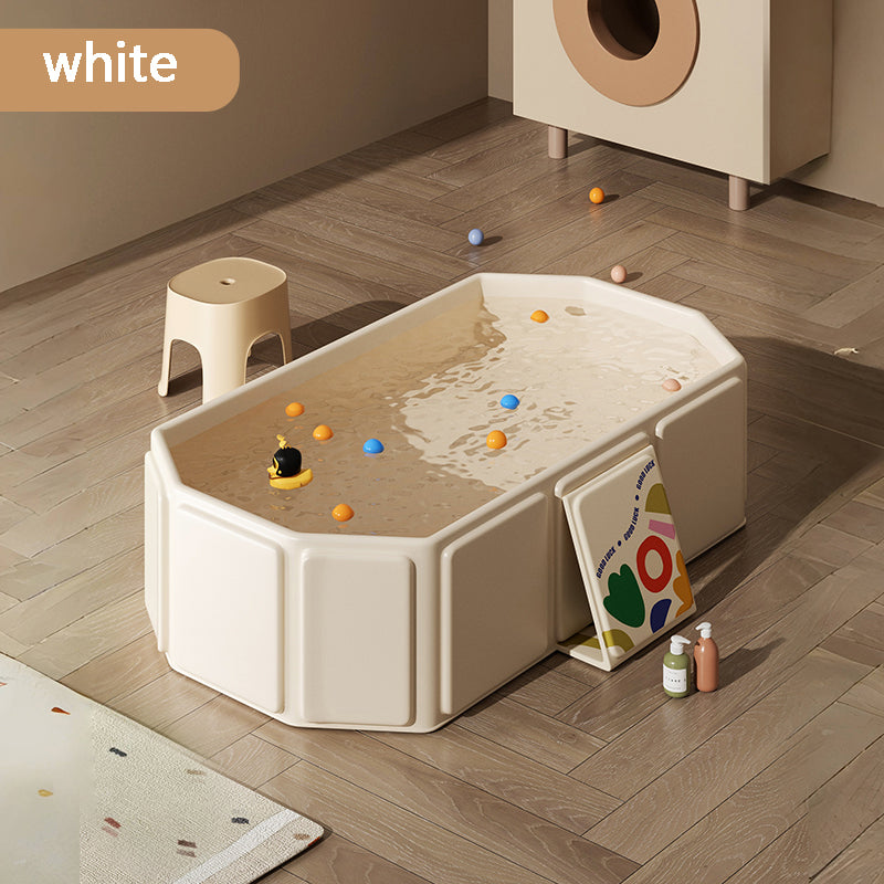 Childrens Portable Bath Tub  Thick Folding Bathtub For Travel Green And White Compact Kids Bath Des