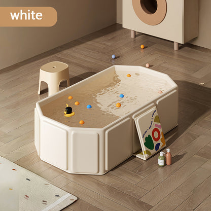 Childrens Portable Bath Tub  Thick Folding Bathtub For Travel Green And White Compact Kids Bath Des