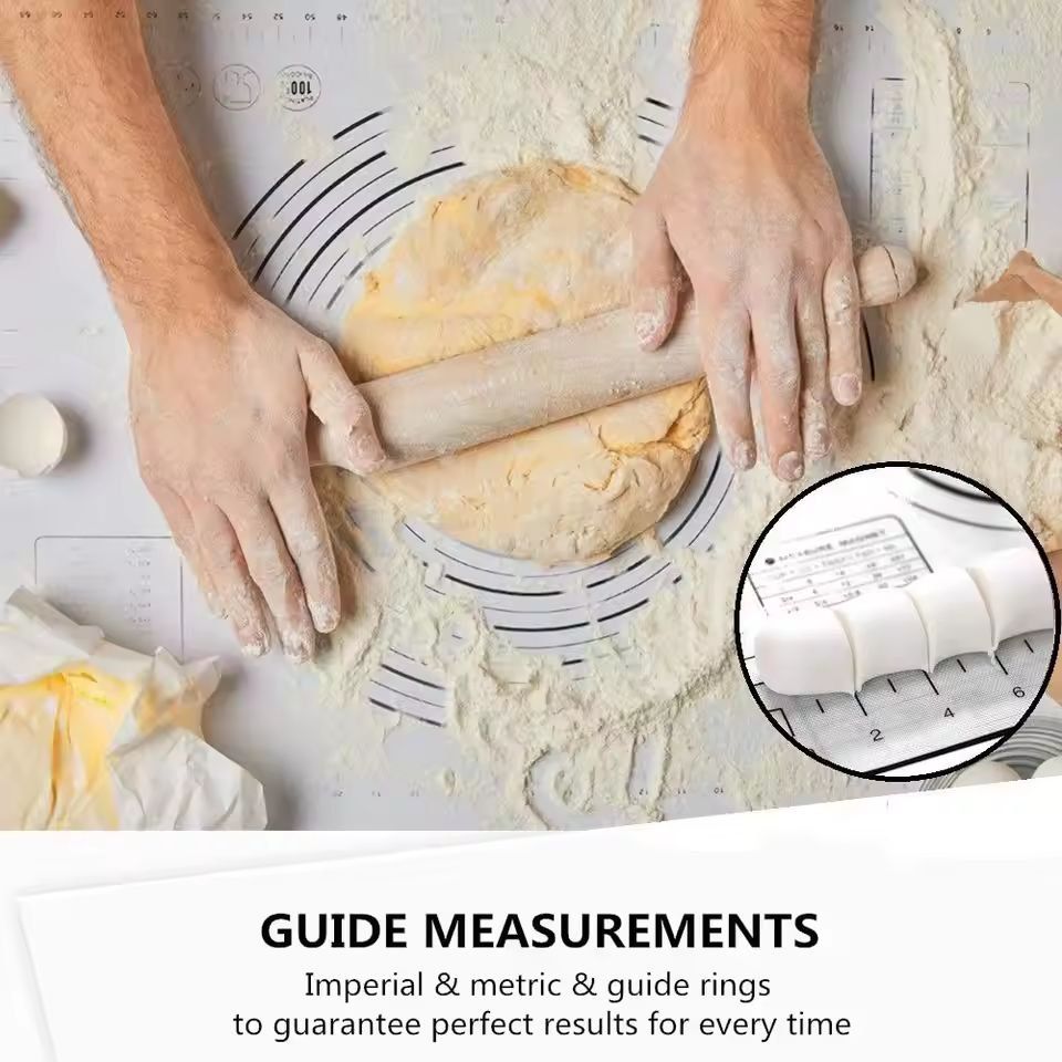 Premium Silicone Kneading  Rolling Dough Mat  Large NonStick Pastry Surface With Measurement Guides 1