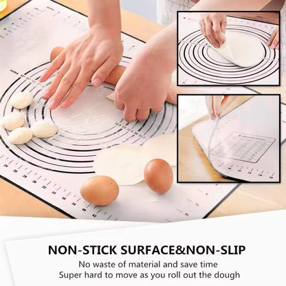 Premium Silicone Kneading  Rolling Dough Mat  Large NonStick Pastry Surface With Measurement Guides 2