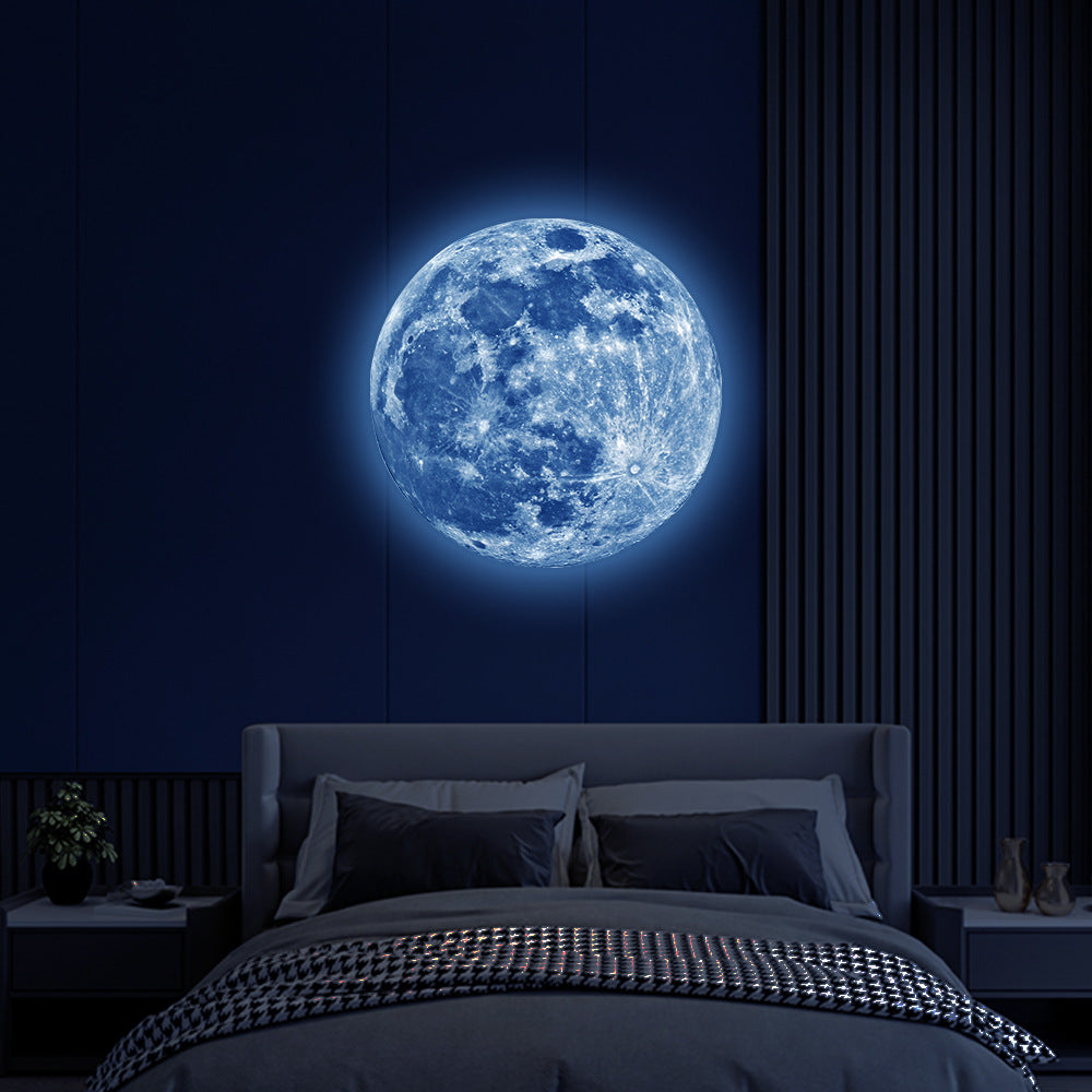 Hot Sale Luminous Moon Wall Sticker, Glow In The Dark Wallpaper, Fluorescent PVC Decals, Kids Room Wall Decor Home Stick