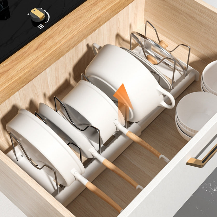 Kitchen utensil artifact, foldable pot storage rack, kitchen pot lid storage rack, compact organizer for cookware