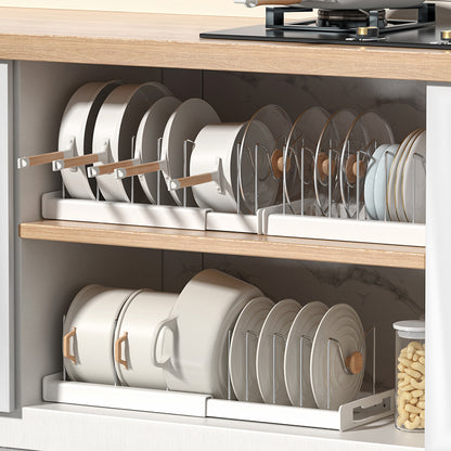 Kitchen Utensil Artifact Foldable Pot Storage Rack Kitchen Pot Lid Storage Rack Compact Organizer F 1