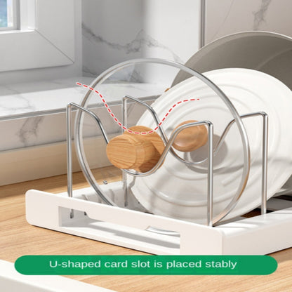 Kitchen Utensil Artifact Foldable Pot Storage Rack Kitchen Pot Lid Storage Rack Compact Organizer F 2