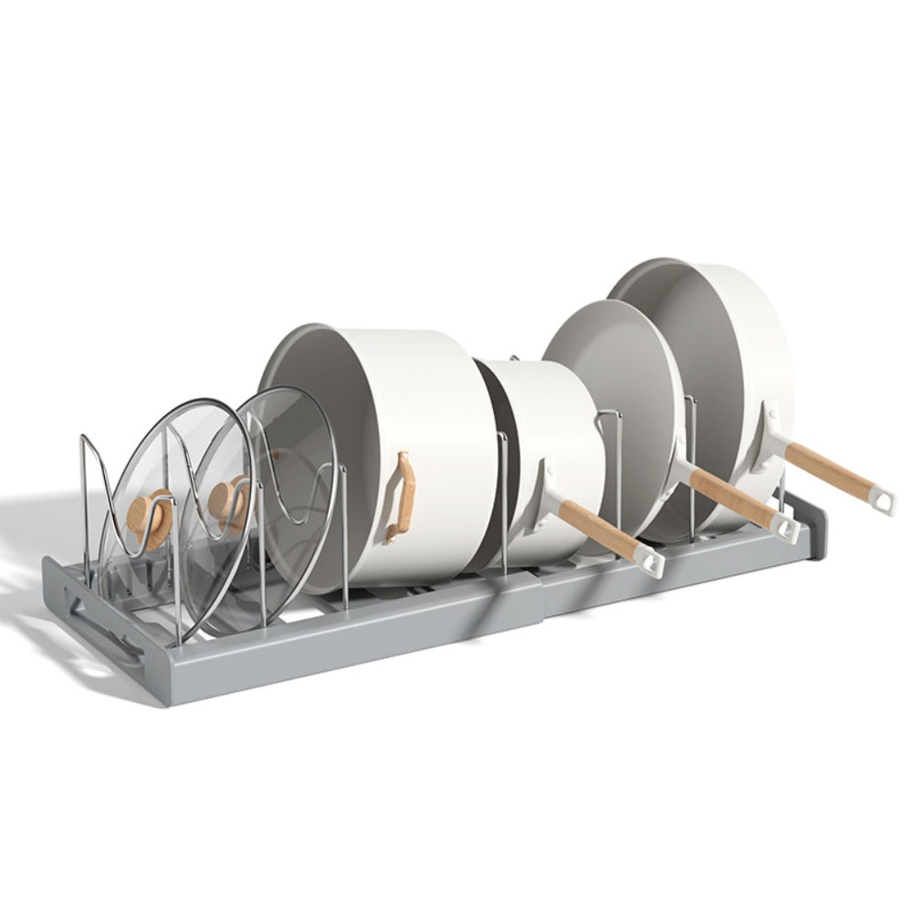 Kitchen Utensil Artifact Foldable Pot Storage Rack Kitchen Pot Lid Storage Rack Compact Organizer F 6