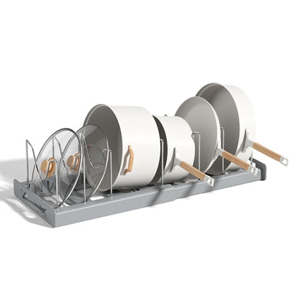 Kitchen Utensil Artifact Foldable Pot Storage Rack Kitchen Pot Lid Storage Rack Compact Organizer F 6