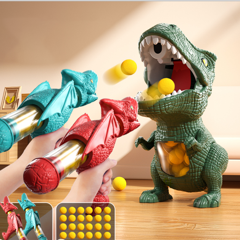 Soft Bullet Gun Dinosaur Shooting Set Tyrannosaurus Rex Ball Blaster Parent Child Interactive Puzzl