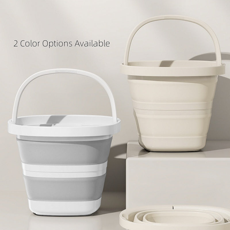 Ultra Flat Collapsible Car Wash Bucket, Vehicle Detailing Tool, Compact Folding Cleaning Bucket for Cars