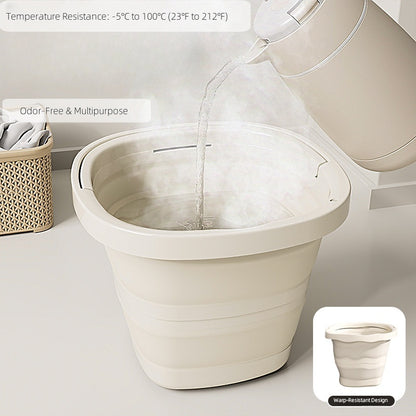 Ultra Flat Collapsible Car Wash Bucket, Vehicle Detailing Tool, Compact Folding Cleaning Bucket for Cars