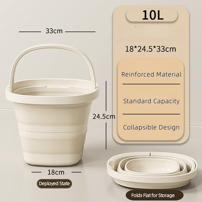 Ultra Flat Collapsible Car Wash Bucket, Vehicle Detailing Tool, Compact Folding Cleaning Bucket for Cars