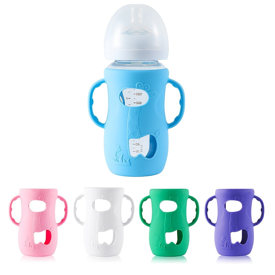 Baby Bottle Handle For Milk Bottle Wide Neck Bottle Silicone Sleeve Feeding Bottle Protector Anti S 1