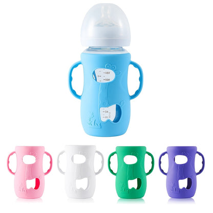Baby Bottle Handle For Milk Bottle Wide Neck Bottle Silicone Sleeve Feeding Bottle Protector Anti S 1