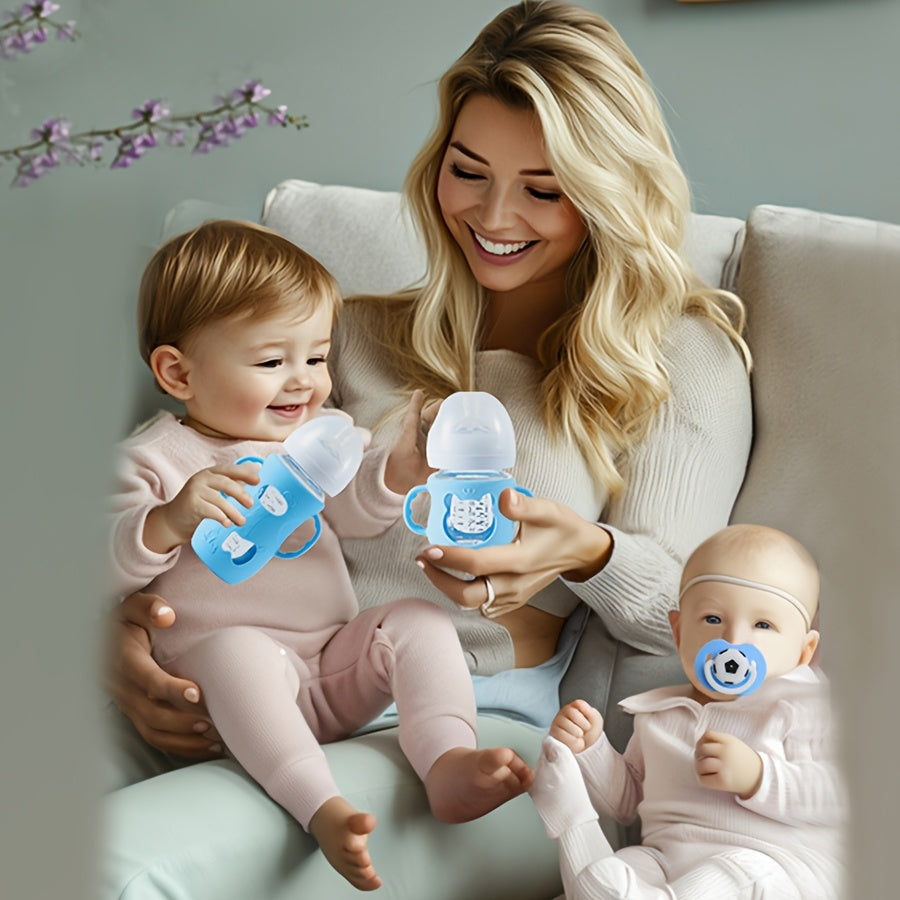 Baby Bottle Handle For Milk Bottle Wide Neck Bottle Silicone Sleeve Feeding Bottle Protector Anti S 2