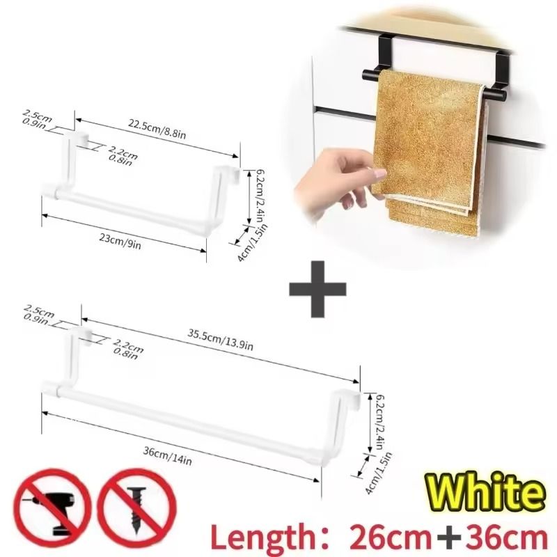 WallMounted Kitchen Towel Rack  NoDrill SpaceSaving Dishcloth Holder 14