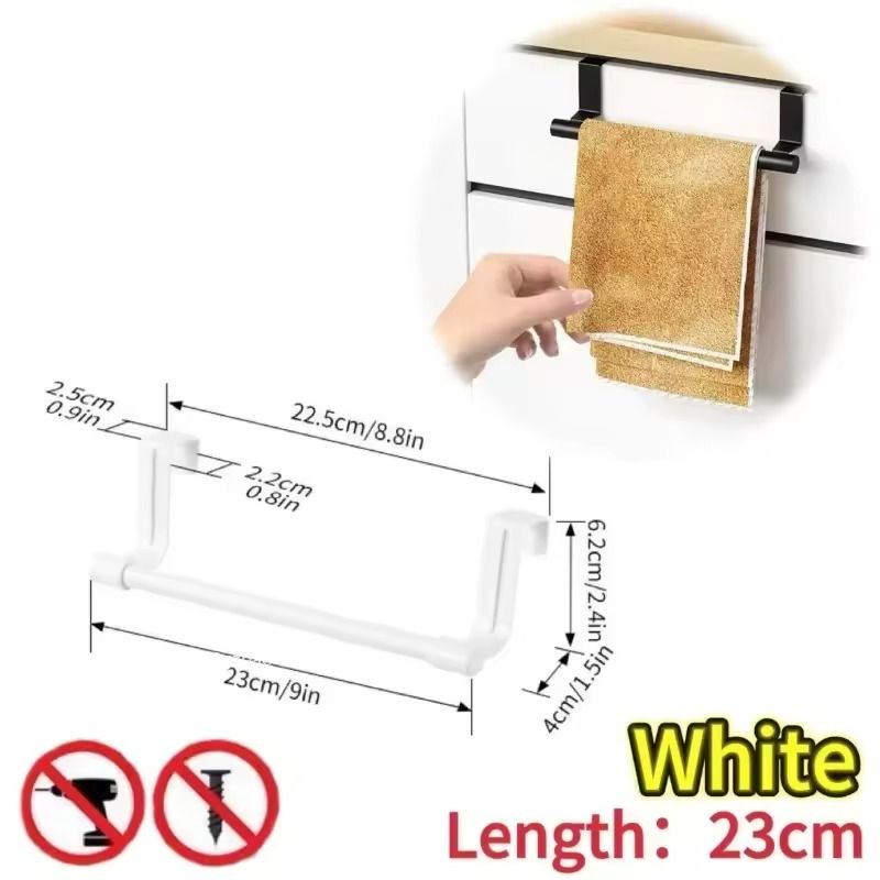 WallMounted Kitchen Towel Rack  NoDrill SpaceSaving Dishcloth Holder 8