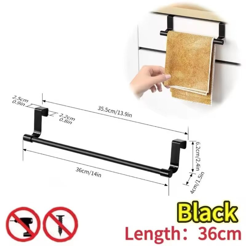 WallMounted Kitchen Towel Rack  NoDrill SpaceSaving Dishcloth Holder 10
