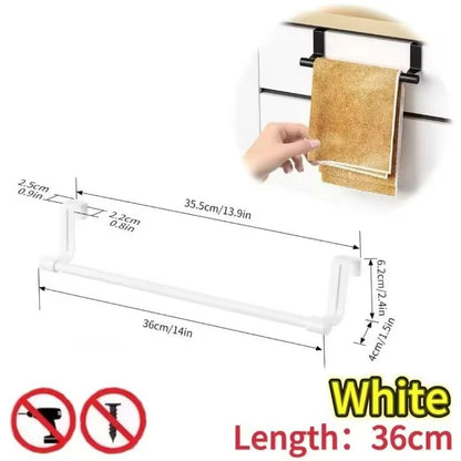 WallMounted Kitchen Towel Rack  NoDrill SpaceSaving Dishcloth Holder 11