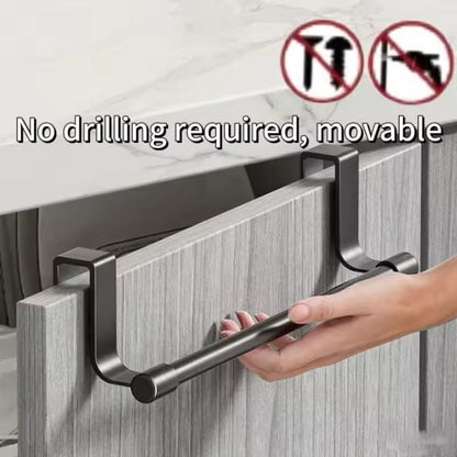 WallMounted Kitchen Towel Rack  NoDrill SpaceSaving Dishcloth Holder 2