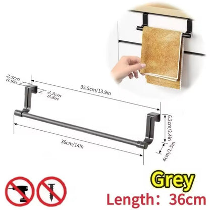 WallMounted Kitchen Towel Rack  NoDrill SpaceSaving Dishcloth Holder 9