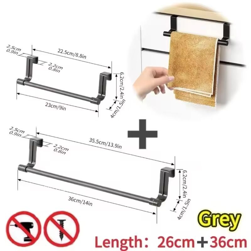WallMounted Kitchen Towel Rack  NoDrill SpaceSaving Dishcloth Holder 12