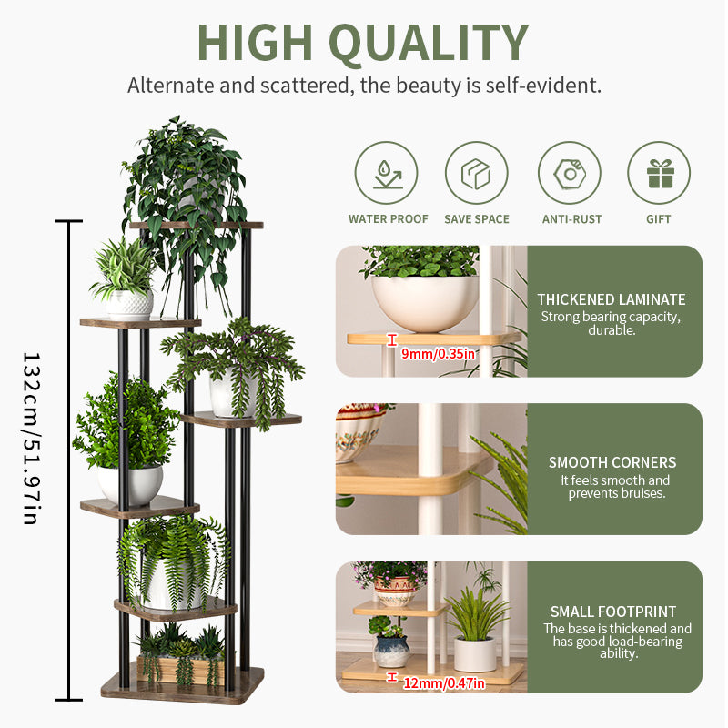 Plant Stand Stand For Flowers Wooden Storage Shelf Indoor Display Stand Multiple Flower Pot Rack 4  2
