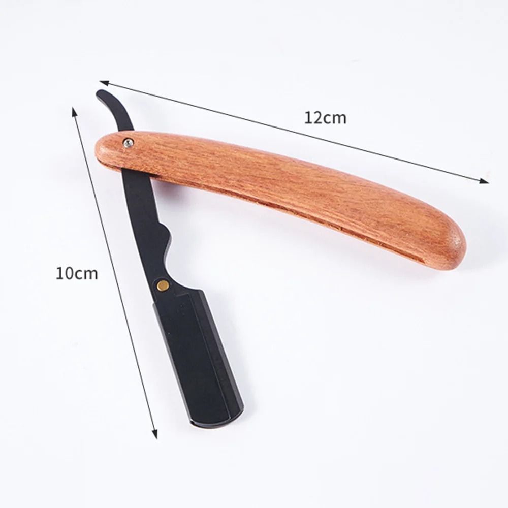 Beard Shaver Rosewood Fold Stainless Steel Portable Shaving Tool 4