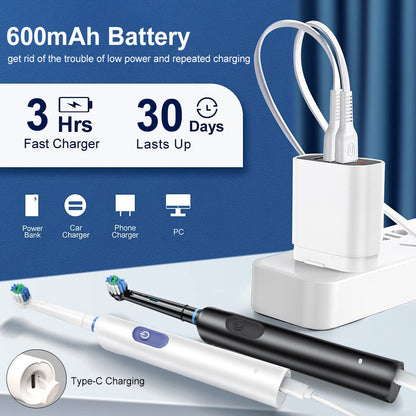 Electric Toothbrush For Adults Rotating Electric Toothbrushes With Soft Brush Heads Electric Toothb 4