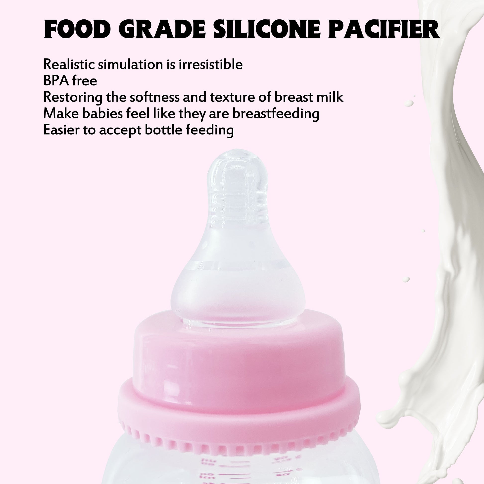 Flat Unique Bear Shape Bottle Cap Baby Feeder Newborn Standard Caliber PP Bottle 4