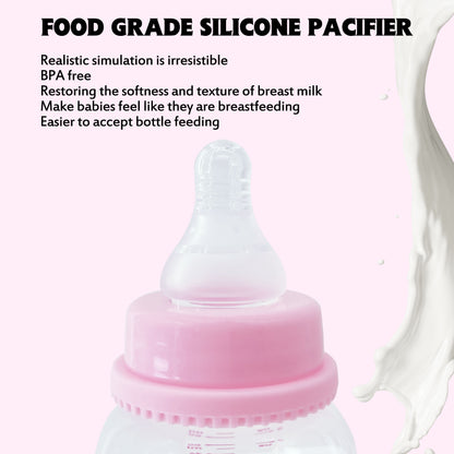 Flat Unique Bear Shape Bottle Cap Baby Feeder Newborn Standard Caliber PP Bottle 4