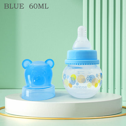 Flat Unique Bear Shape Bottle Cap Baby Feeder Newborn Standard Caliber PP Bottle 6