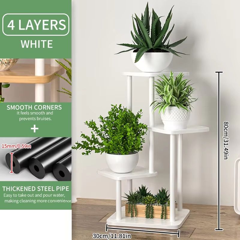 Plant Stand Stand For Flowers Wooden Storage Shelf Indoor Display Stand Multiple Flower Pot Rack 4  5