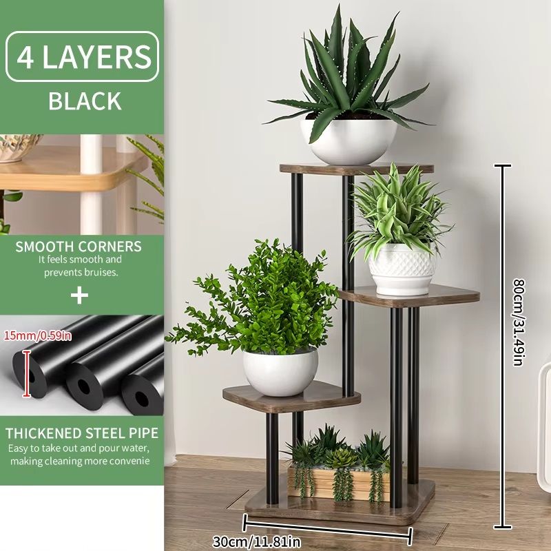 Plant Stand Stand For Flowers Wooden Storage Shelf Indoor Display Stand Multiple Flower Pot Rack 4  7