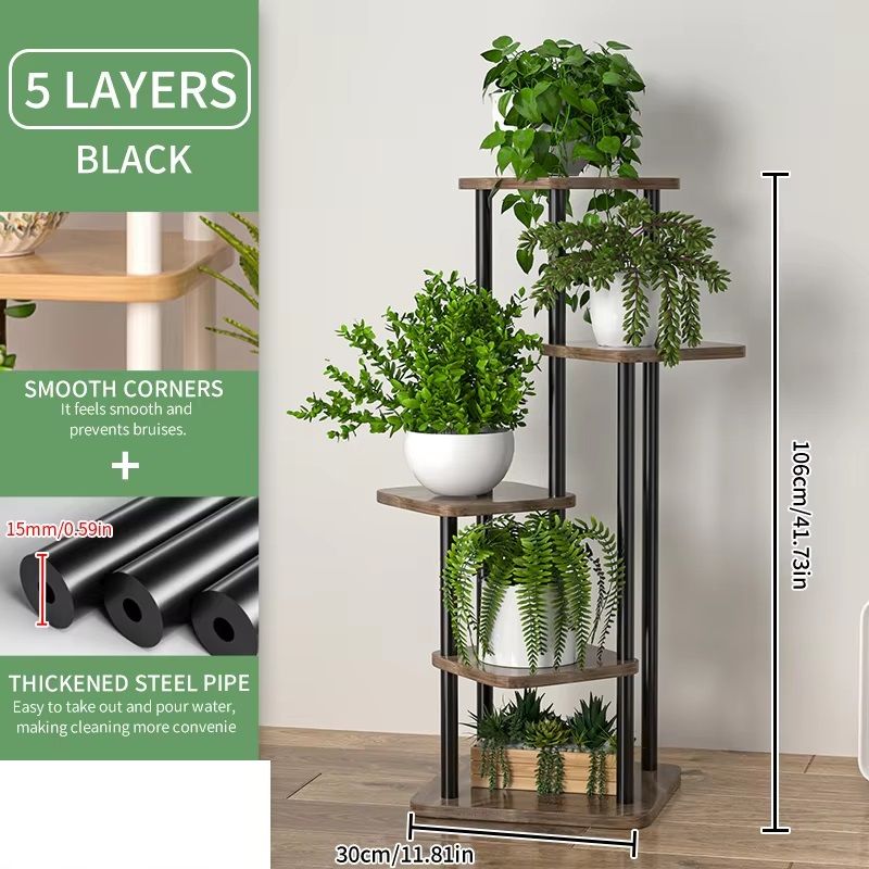 Plant Stand Stand For Flowers Wooden Storage Shelf Indoor Display Stand Multiple Flower Pot Rack 4  10
