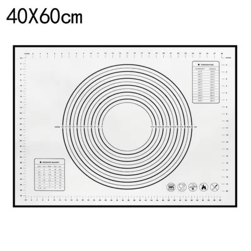 Premium Silicone Kneading  Rolling Dough Mat  Large NonStick Pastry Surface With Measurement Guides 9