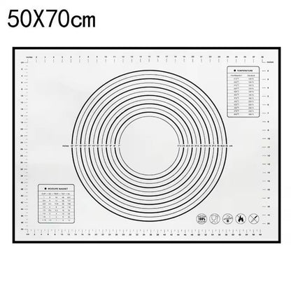 Premium Silicone Kneading  Rolling Dough Mat  Large NonStick Pastry Surface With Measurement Guides 12