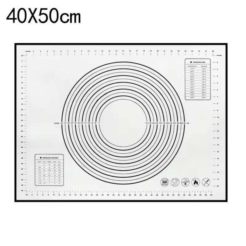 Premium Silicone Kneading  Rolling Dough Mat  Large NonStick Pastry Surface With Measurement Guides 8