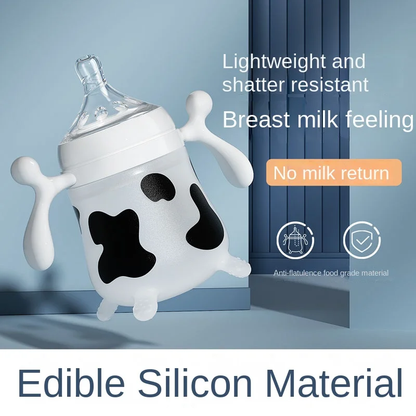 Cute Cow Silicone Baby Feeding Bottle Anti Choking Imitating Breast Milk For Newborn Infant Anti Co 1