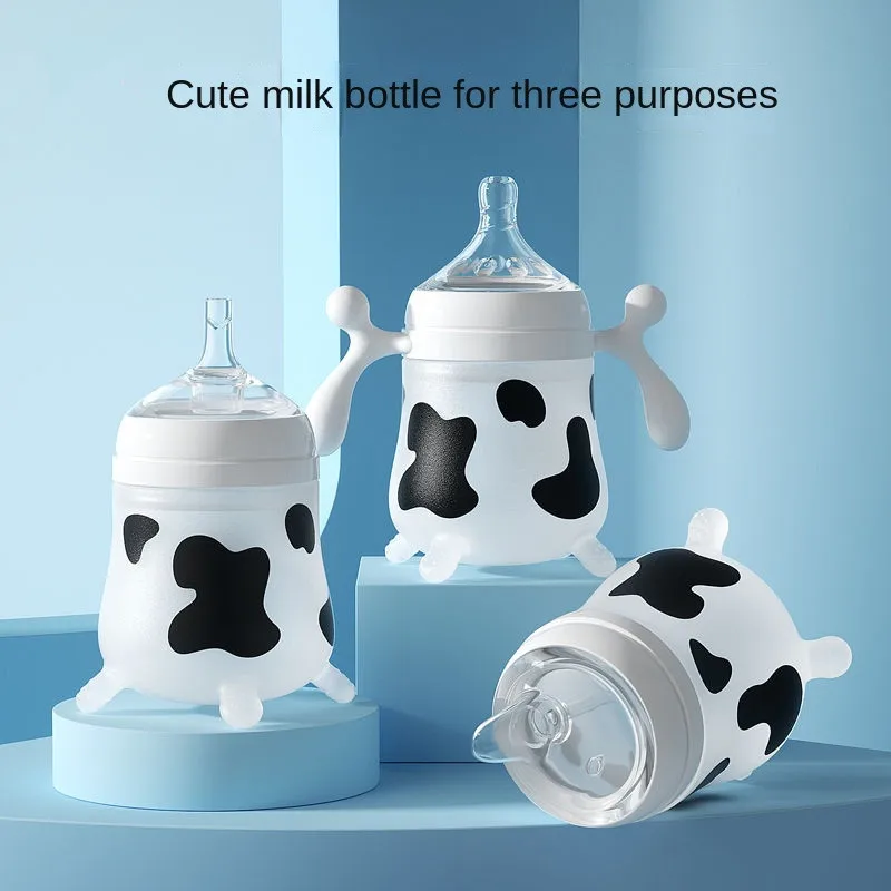 Cute Cow Silicone Baby Feeding Bottle Anti Choking Imitating Breast Milk For Newborn Infant Anti Co 5